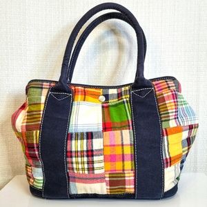 J. Crew Madras Plaid Tote Bag